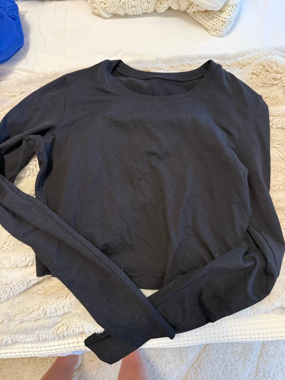ALO Yoga Black Long-Sleeve Crop Top
